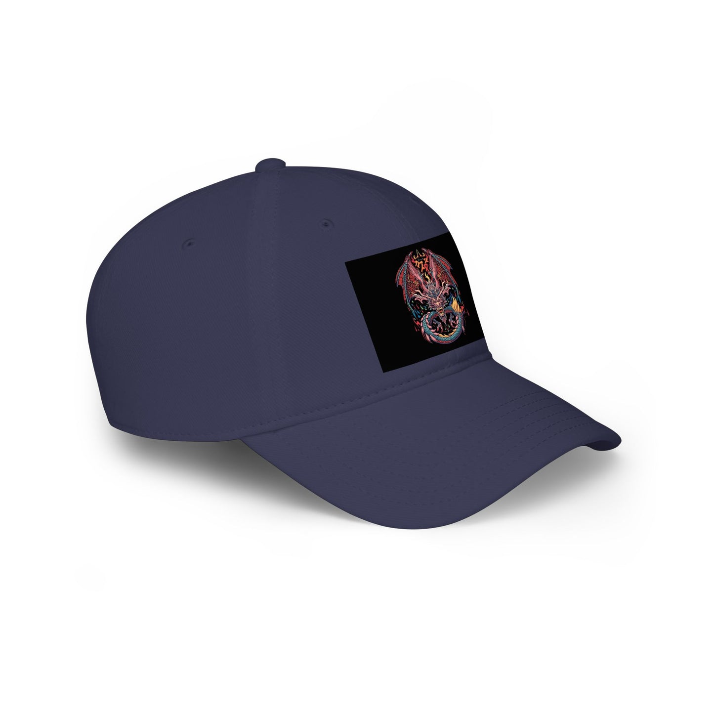 Dragon Skull Embroidered Baseball Cap — Gothic Red Low Profile Hat