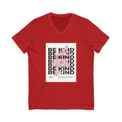 Be Kind Floral V-Neck Tee — Inspirational Positive Message Shirt