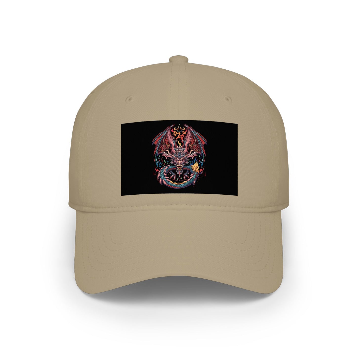 Dragon Skull Embroidered Baseball Cap — Gothic Red Low Profile Hat