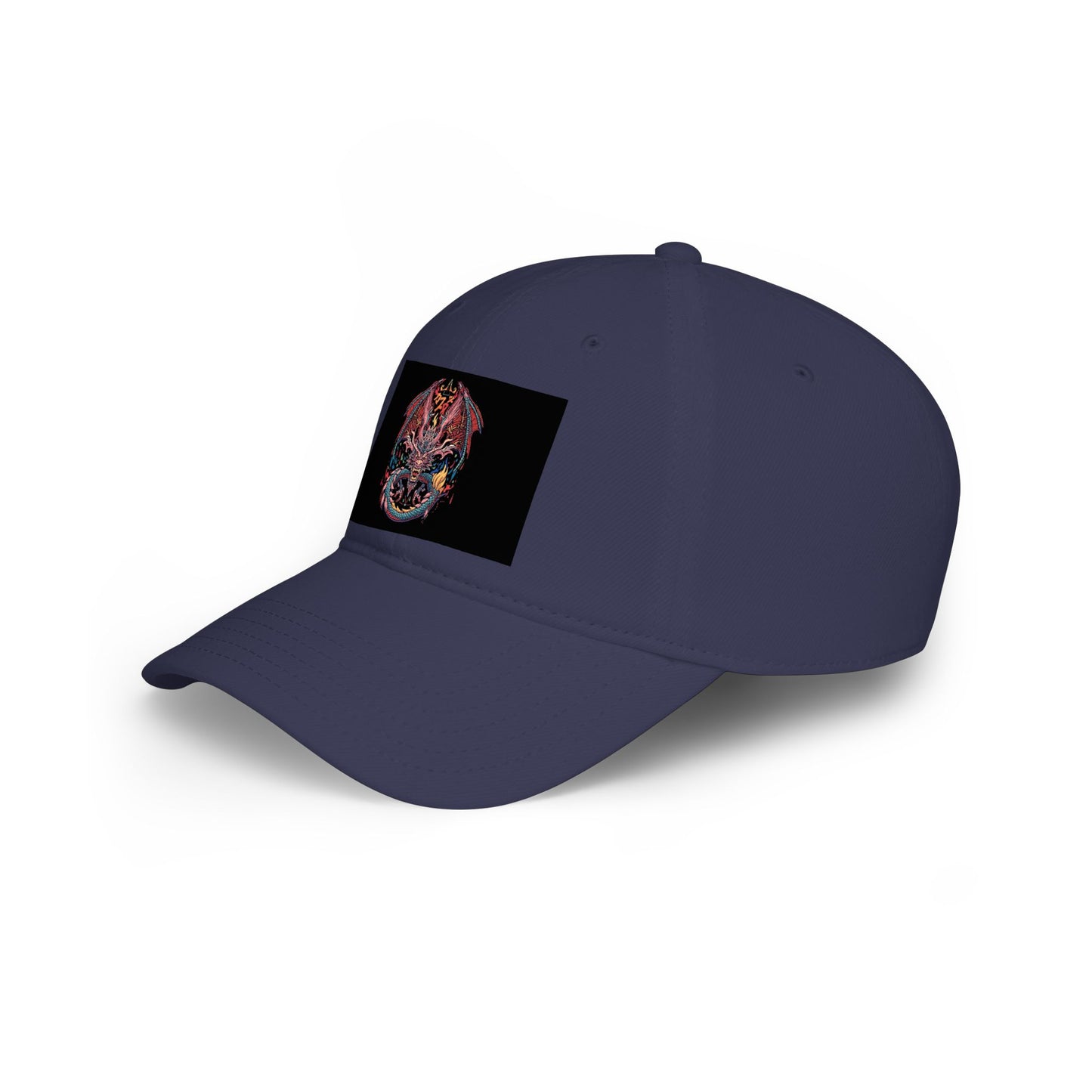 Dragon Skull Embroidered Baseball Cap — Gothic Red Low Profile Hat