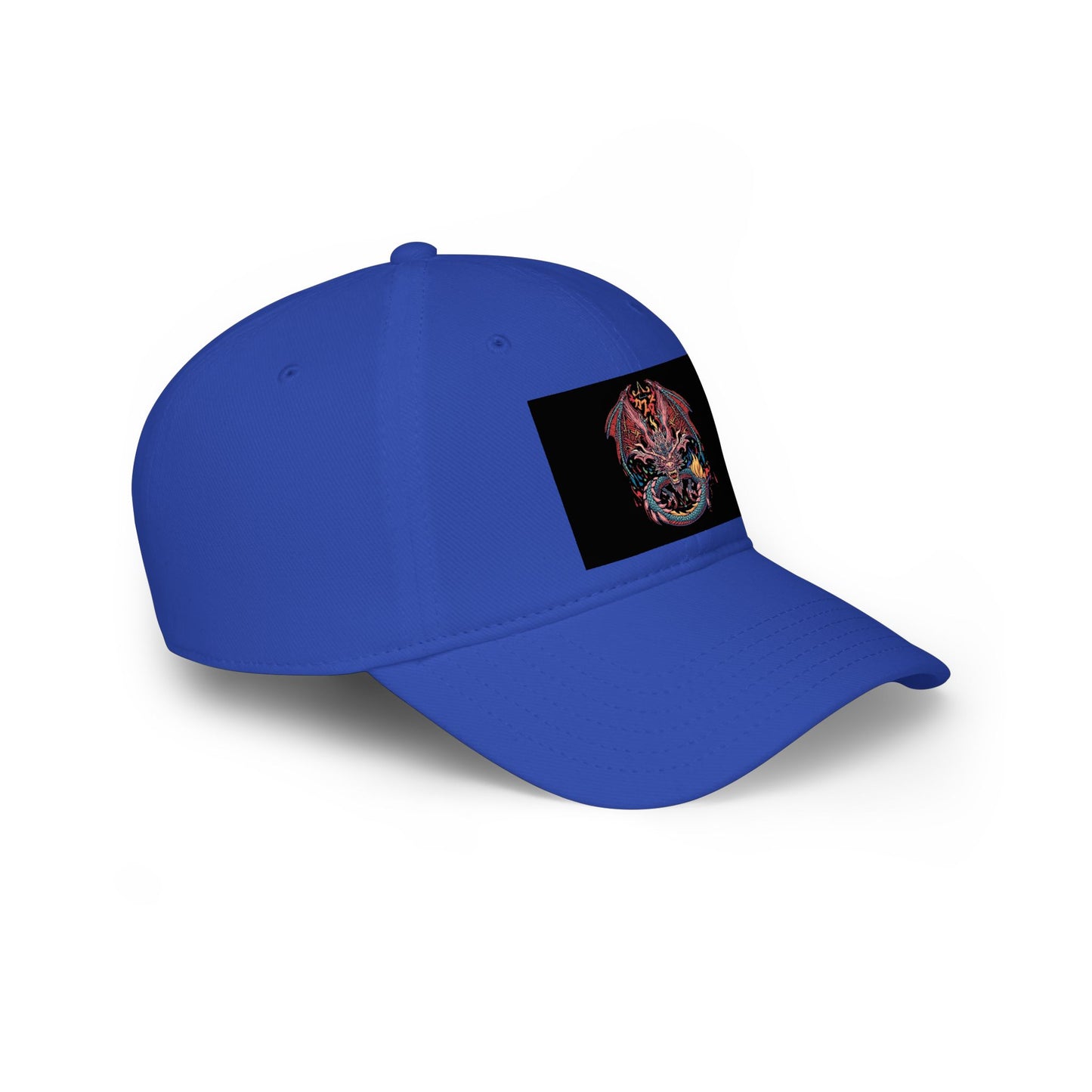 Dragon Skull Embroidered Baseball Cap — Gothic Red Low Profile Hat