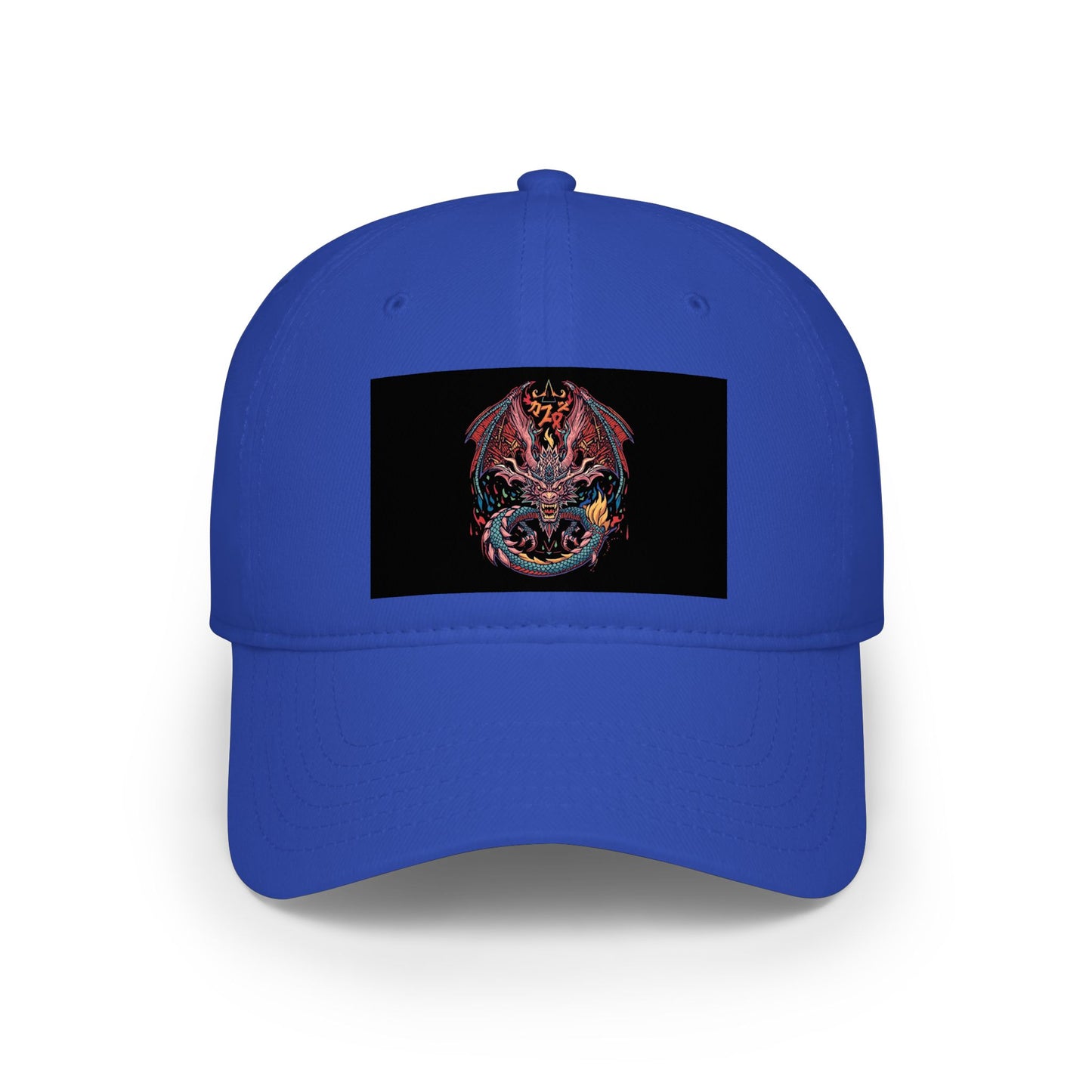 Dragon Skull Embroidered Baseball Cap — Gothic Red Low Profile Hat