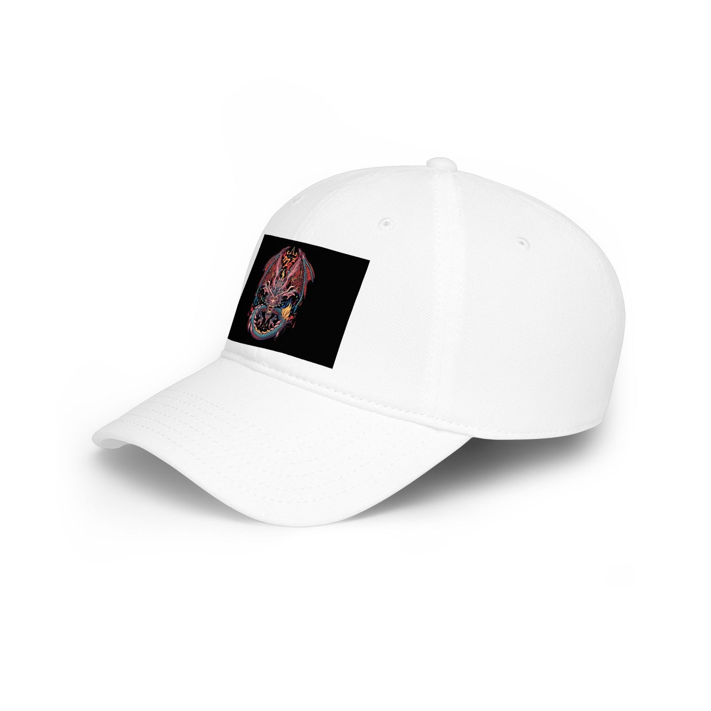 Dragon Skull Embroidered Baseball Cap — Gothic Red Low Profile Hat