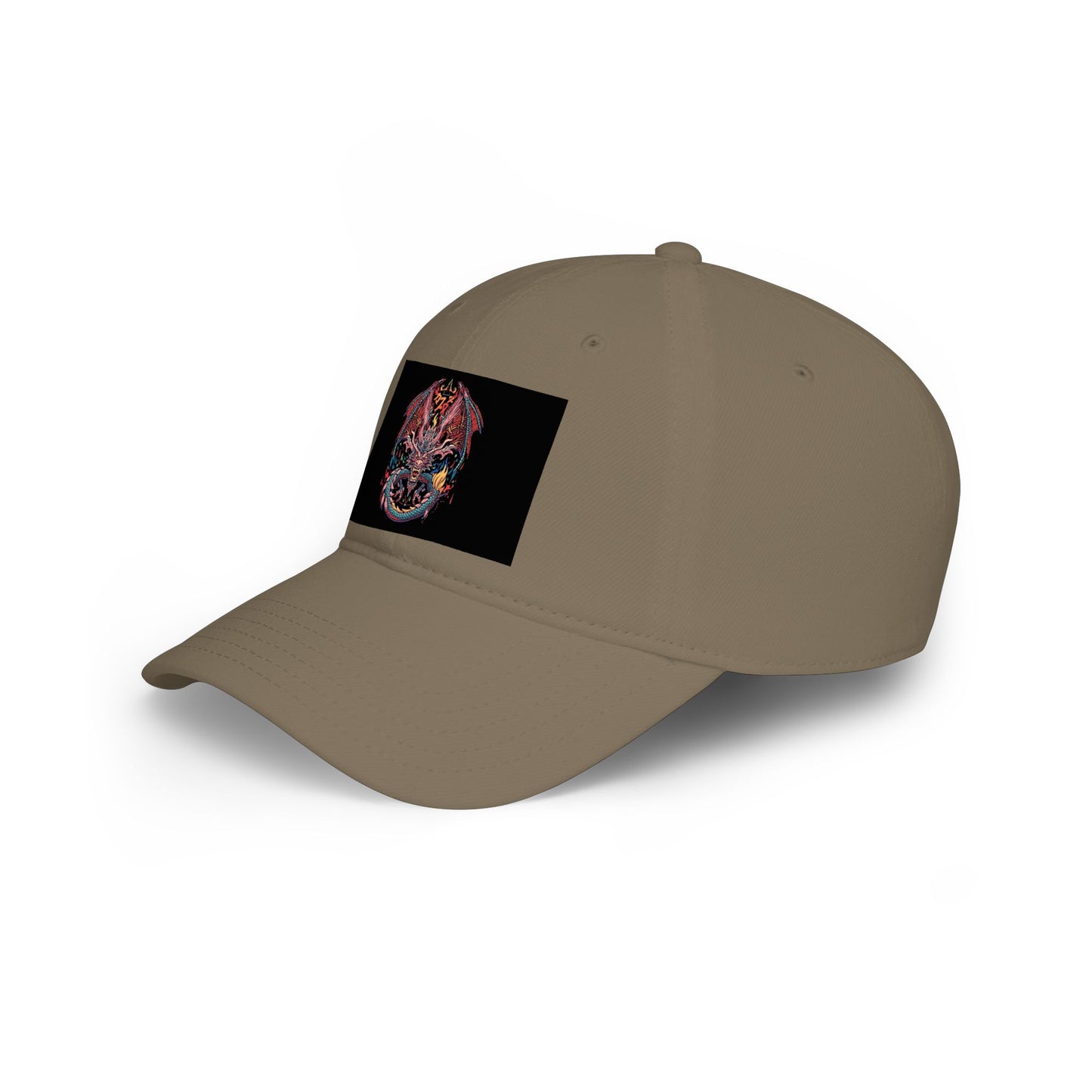 Dragon Skull Embroidered Baseball Cap — Gothic Red Low Profile Hat